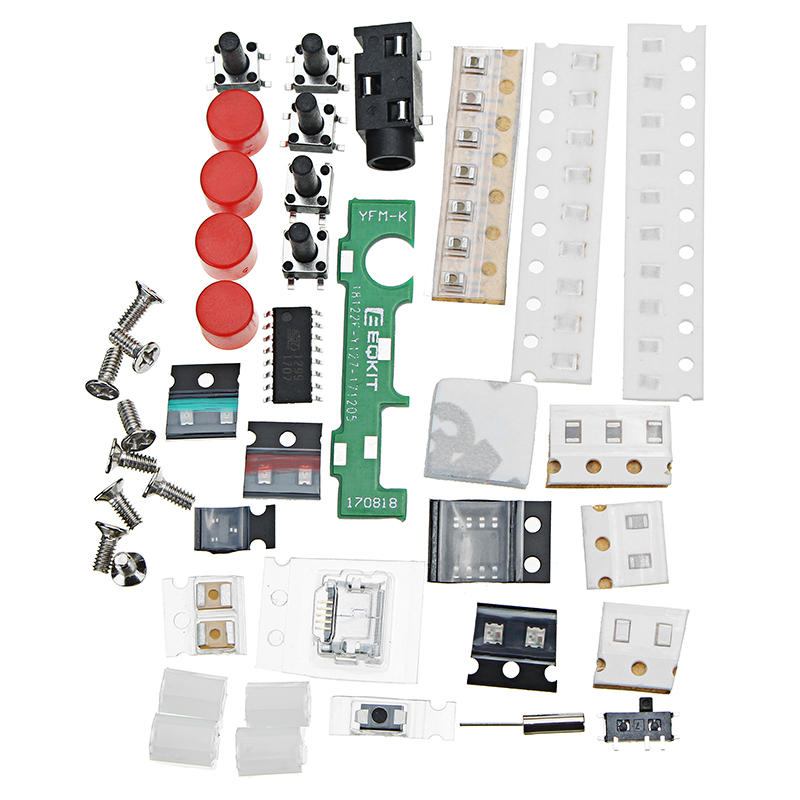 EQKIT FM Stereo Radio Kit 76-108Mhz Frequency 180mAh 32 Impedance YFM-1 DIY Electronic Parts