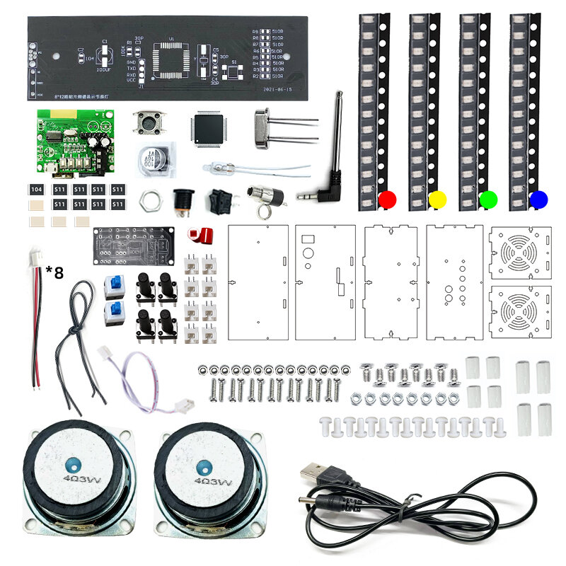 DIY bluetooth APP Speaker Kit with Colorful Spectrum Stereo Sound Adjustable Light Electronic Welding Kit