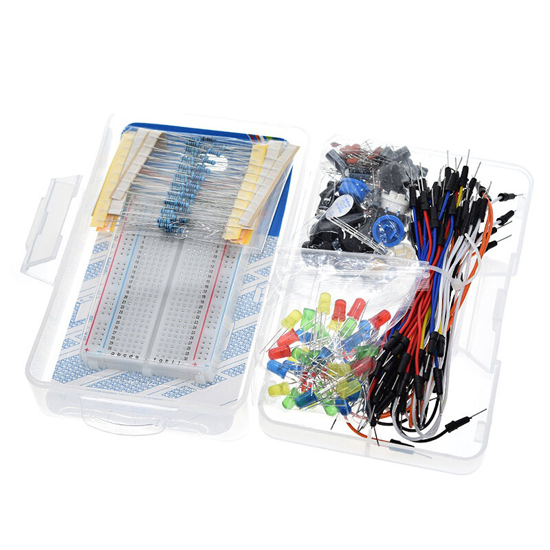 TJ0161 400-hole Starter Kit Resistor LED Capacitor Jumper Wires Breadboard Resistor Kit for UNOR3