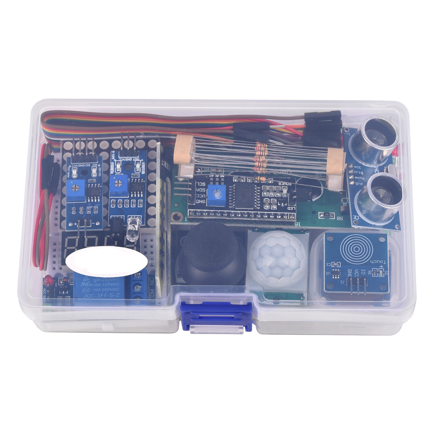 AOQDQDQD Module Sensor Kit For Arduino with 0.96" OLED 1602 LCD Display Relay Servo Motor DHT11 for Starter Projects