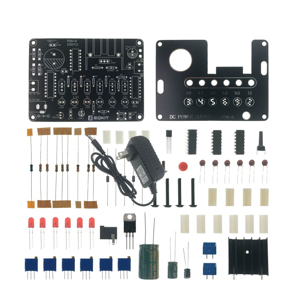 EQKIT CNC Regulated Power Supply Kit Adjustable with Voltage Indication Electronic DIY Production