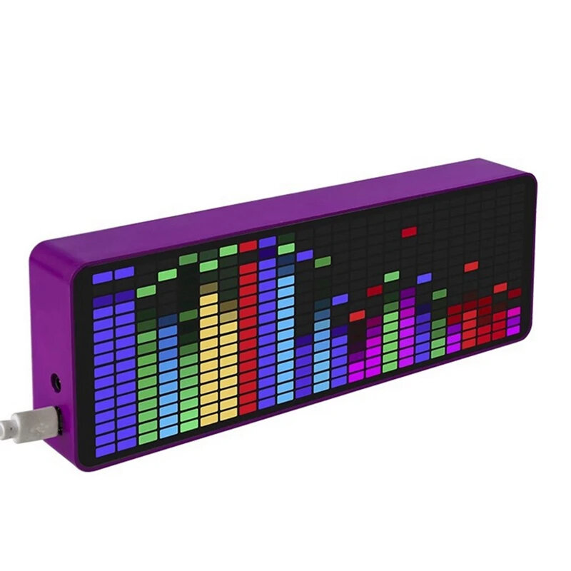 Multi-color LED Music Spectrum Electronic Clock Sound Control Rhythm Light 16*24 RGB Pickup Atmosphere Level Indicator