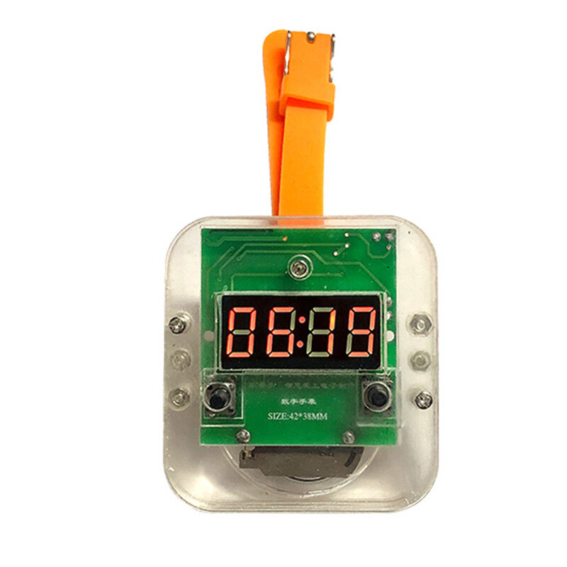 LED Digital Display Electronic Watch DIY Kit Random Color Silicone Strap for STEM Learning