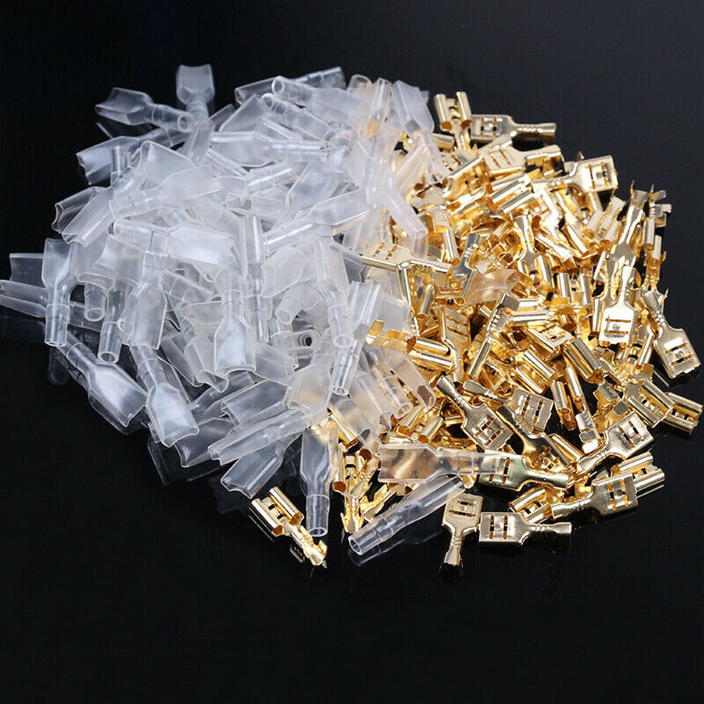 135/270/315PCS Box Insulated Male Female Wire Connector 2.8/4.8/6.3MM Golden Electrical Crimp Terminals Termin Spade Connectors Assorted Kit