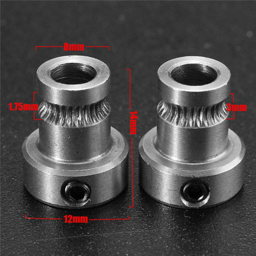 Picture of 1.75mm 3mm Aluminum Feed Wheel Roll Wire Accessories For 3D Printer