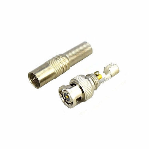 Picture of BNC Male Connector for RG-59 Coaxial Cable Brass End Crimp Cable Screwing CCTV Camera No Welding