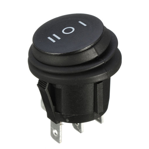 Immagine di 1Pcs ON/OFF/ON 3 Position SPDT Round Boat Rocker Switch 6A/250V 10A/125V AC
