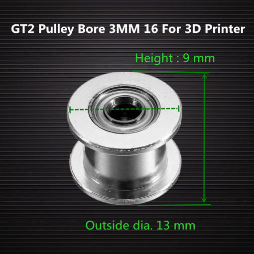 Immagine di GT2 Pulley Bore 3MM 16 Without Teeth Idle Pulley Timing Gear For GT2 Belt Width 6MM For 3D Printer
