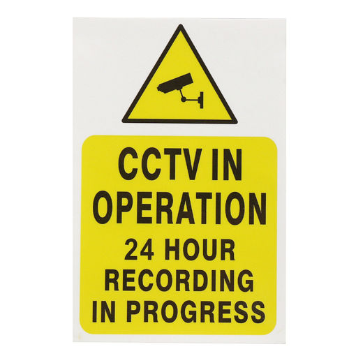 Immagine di 2 Pcs CCTV Security Camera System Warning Sign Sticker Decal Surveillance 200mmx250mm