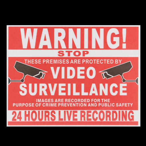 Picture of Premises Projected By Video Surveillance CCTV Camera Recording Sign Safety Sticker