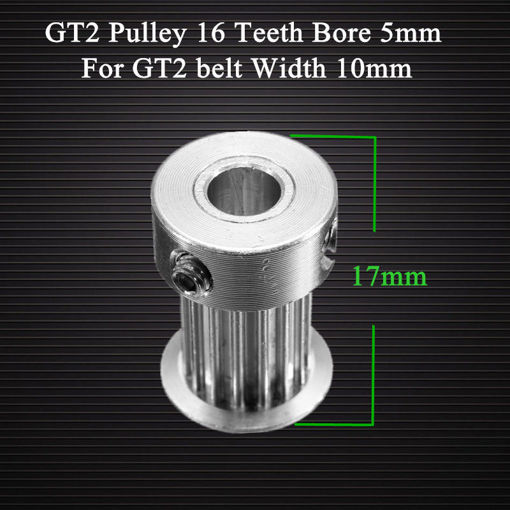 Picture of GT2 Pulley 16 Teeth Bore 5MM Timing Gear Alumium For GT2 Belt Width 10MM 3D Printer Accessories
