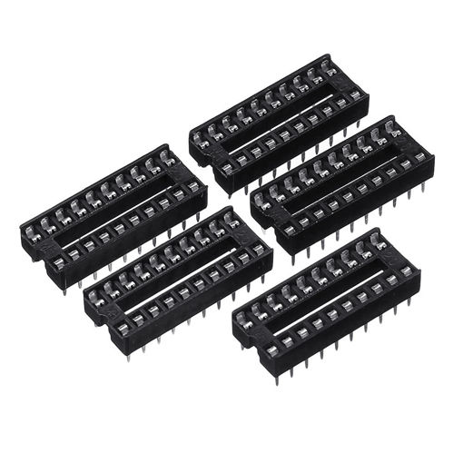 Picture of 5 Pcs 2.54mm 20 Pins IC Socket Wide DIP Sockets Adapter Solder Type