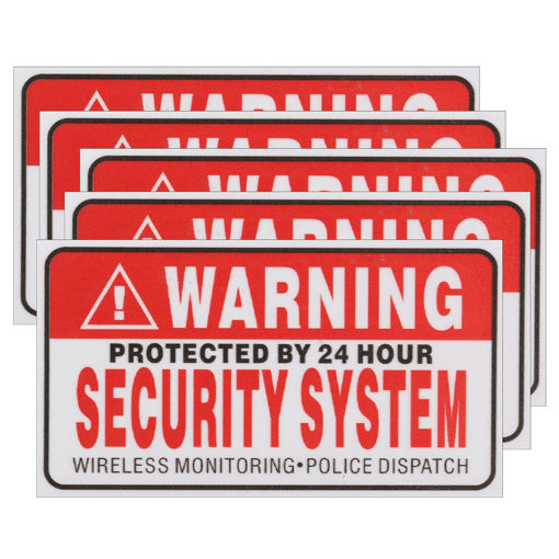 Picture of 5Pcs Self-adhensive Camera CCTV Sticker Safty Signs Decal Protected by 24 Hour Security System