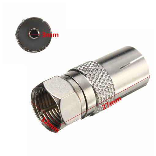 Picture of Aerial Female Socket Adaptor To F Type Screw Male Plug TV RF Coaxial Connector Converter