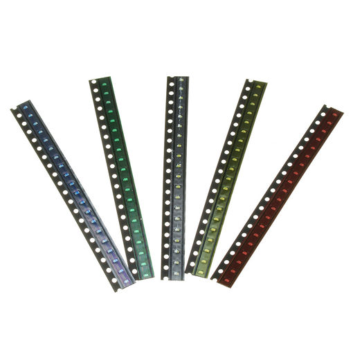 Immagine di 100Pcs 5 Colors 20 Each 0603 LED Diode Assortment SMD LED Diode Kit Green/RED/White/Blue/Yellow
