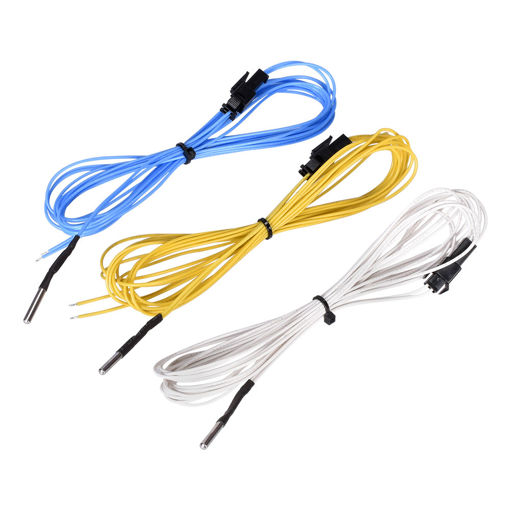 Picture of Blue/Yellow/White 2M NTC 3950 100K Ohm High Temperature Resistance Thermistor Sensor for 3D Printer V6 Heat Block Hotend