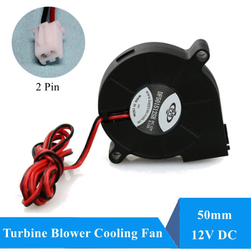 Immagine di DC 12V 2 Pin 0.13A 50mm Brushless Turbine Blower Cooling Fan for 3D Printer