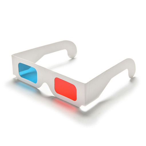 Immagine di Universal Paper Anaglyph Red Cyan Red Blue Foldable 3D Glasses for Movie