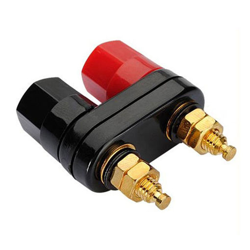 Immagine di Couple Terminals Red Black Connector Amplifier Binding Post Banana Speaker Plug Jack