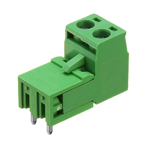 Picture of 5pcs 5.08mm Pitch 2Pin Plug in Screw PCB Dupont Cable Terminal Block Connector Right Angle