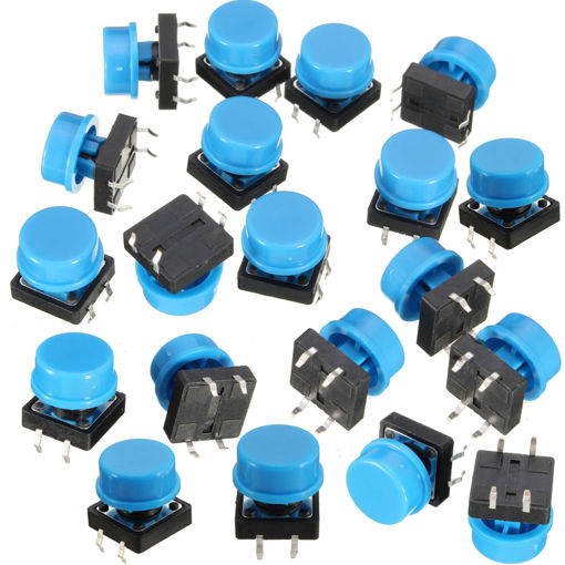 Immagine di 20Pcs Tactile Push Button Switch Momentary Tact Caps