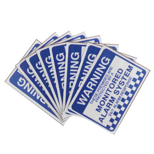 Immagine di 8pcs Alarm System Monitored Warning Security Stickers Waterproof Security Sign