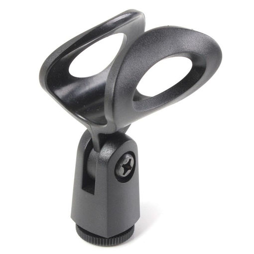 Immagine di Universal Plastic Microphone Clip Clamp Holder Flexible Rubberized Stand Bracket for Microphone