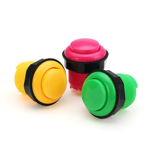 Picture of 28MM Yellow Pink Green Short Push Button for Arcade Game Console Controller DIY