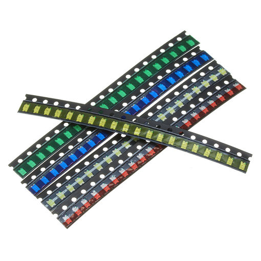 Picture of 100Pcs 5 Colors 20 Each 1206 LED Diode Assortment SMD LED Diode Kit Green/RED/White/Blue/Yellow