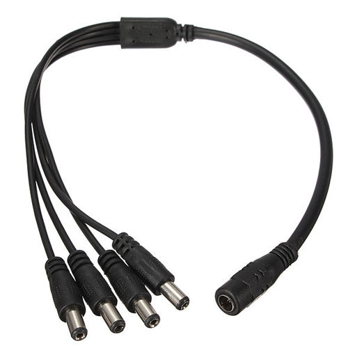 Picture of 4 Channel 1 Female to 4 Male Power Cable Splitter For Secuirty Camera