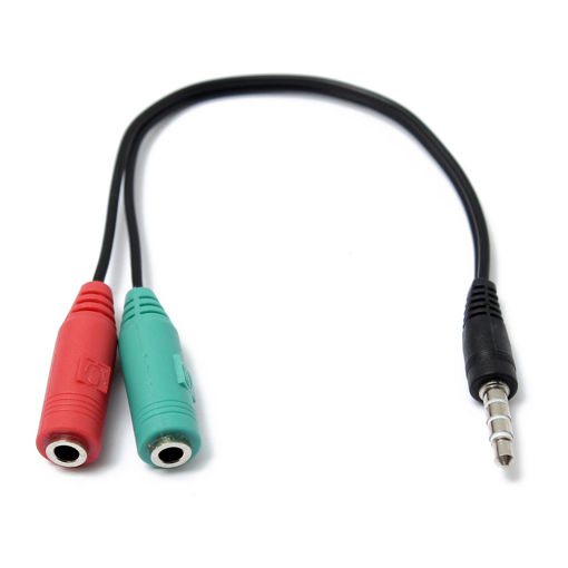 Picture of 3.5mm Stereo Headphone Microphone Audio Y Splitter Cable AdattatorePlug Jack