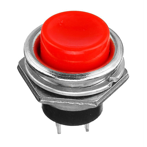 Immagine di 5Pcs 3A 125V Momentary Push Button Switch OFF-ON Horn Red Plastic