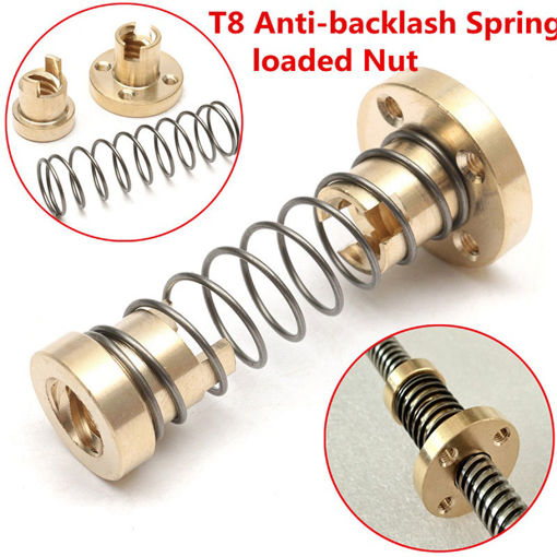 Immagine di T8 Anti-Backlash Spring Loaded Nut For 4mm Acme Threaded Rod Lead Screws 3D Printer Accessories