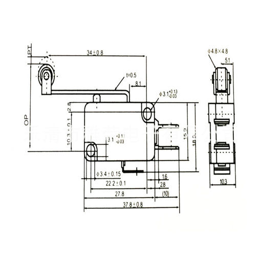 Immagine di 5PCS  V-153-1C25 Long Hinge Lever Miniature Basic Micro Switch SPDT 15A