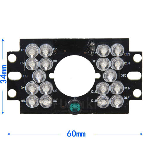 Picture of Security Camera 18 LED 5mm 850nm IR Infrared Illuminator Board Plate for Auto Car