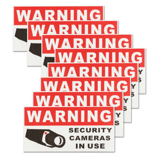 Immagine di 8Pcs Security Camera In Use Self-adhensive Stickers Safety Signs Decal Waterproof