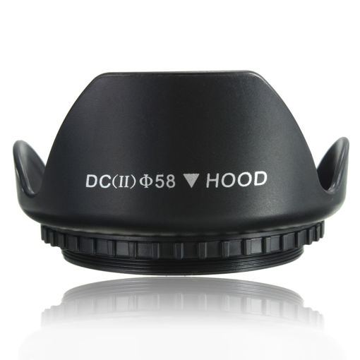 Immagine di 58mm Petal Flower Lens Hood For Canon 700D 100D 650D 600D 550D 1200D 1100D Black