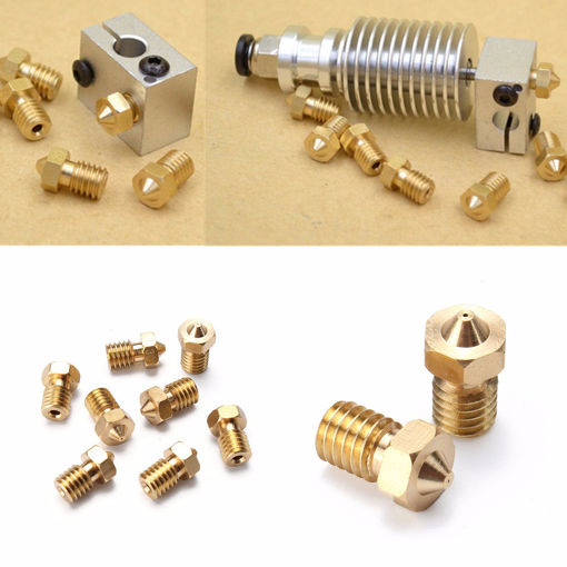 Picture of Geekcreit 8Pcs Four Sizes V6 Brass Nozzle For 1.75mm Filament Nozzle Extruder Print Head