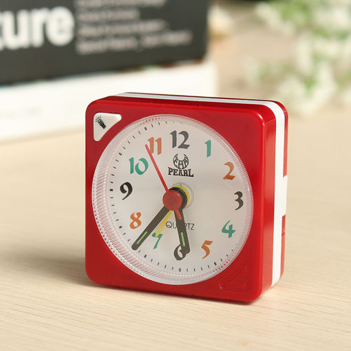 Picture of Mini Travel Alarm Clock Analogue Quartz LED Light With Snooze
