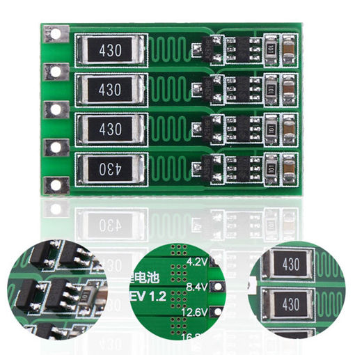 Immagine di 4S 16.8V BMS PCB 18650 Lithium Battery Charger Protection Board Balanced Current 100mA