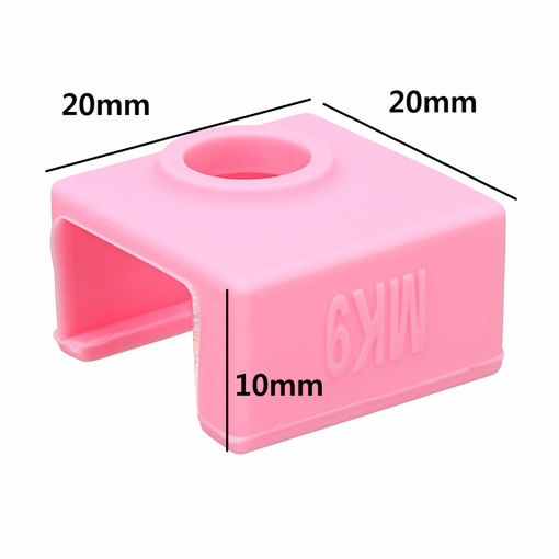 Immagine di MK9 Pink Silicone Protective Case for Heating Aluminum Block 3D Printer Part Hot End