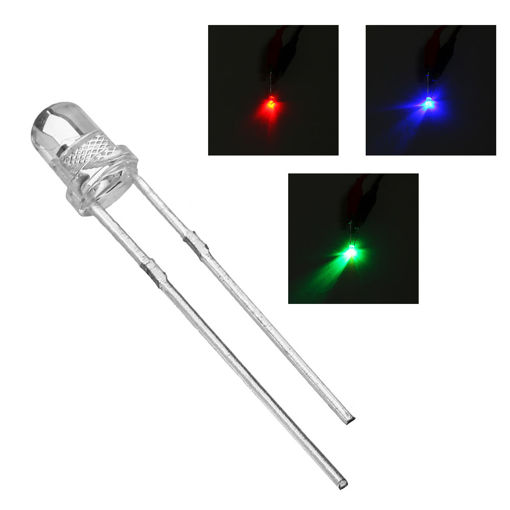 Picture of 100Pcs F3 3mm Fast Flash RGB Rainbow Multi Color Light Emitting Diode Round LED Full Color