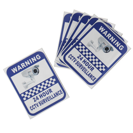 Picture of 6Pcs 70x90mm Security Camera Surveillance Warning CCTV Sticker for Home Office