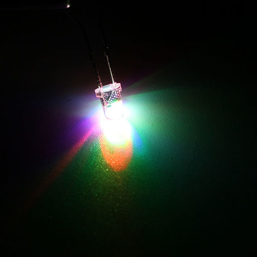 Picture of 3mm 2.5-3.2V RGB Bright Colorful Flash LED F3 Light Emitting Diode For Christmas Tree Kit