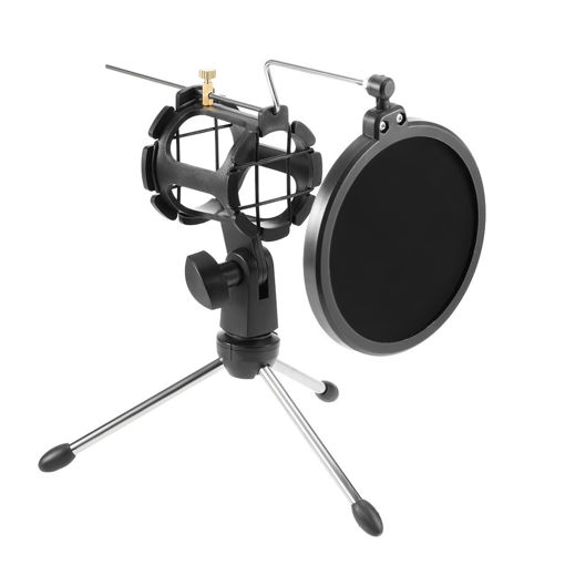 Picture of YALI PS-05 Adjustable Studio Condenser Microphone Stand Desktop Tripod Windscreen Filter Cover