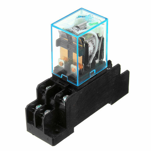 Immagine di 1Pcs DC24V Coil Power Relay LY2NJ JQX-13F DPDT 8 Pin PTF08A With Socket Base
