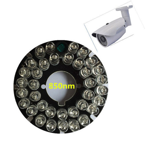 Immagine di 36pcs 850nm LEDs CCTV F5 Infrared Illuminator IR 90 Degrees Bulb Board for Bullet CCTV Camera