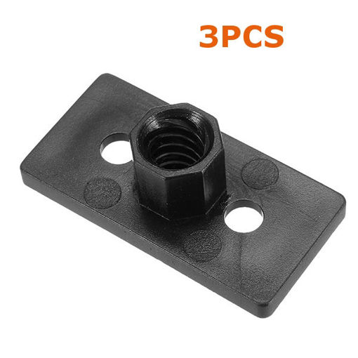 Picture of 3PCS T8 4mm Lead 2mm Pitch T Thread POM Black Plastic Nut Plate For 3D Printer
