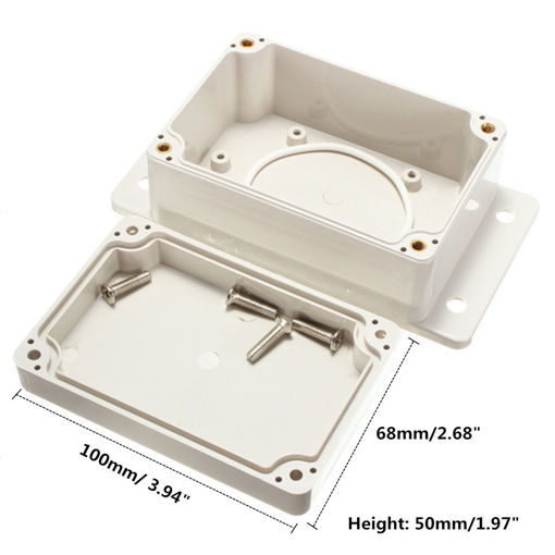 Picture of 3Pcs White Plastic Waterproof Electronic Case PCB Box 100x68x50mm