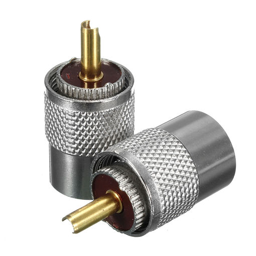 Picture of 2Pcs Metal UHF PL-259 Male Solder RF Connector Plug For RG8 Coaxial Cable Connector